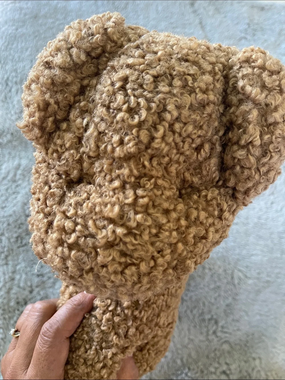 Pottery barn Brown Plush Dog Pillow with Textured Fleece